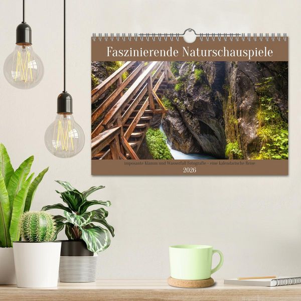 Produktbild: Faszinierende Naturschauspiele - imposante Klamm und Wasserfall Fotografie (Wandkalender 2026 DIN A4 quer), CALVENDO Monatskalender
