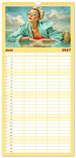 Produktbild: Familienplaner 2027 - Dandy und Retro Vintage - Portraits mit Humor mit 5 Spalten (Wandkalender, 21 x 45 cm) CALVENDO