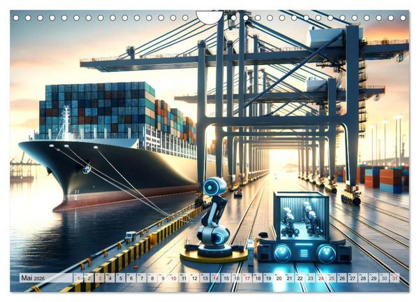 Produktbild: Die Zukunft im Hamburger Hafen: Visionen und M&ouml;glichkeiten von Morgen. (Wandkalender 2026 DIN A4 quer), CALVENDO Monatskalender