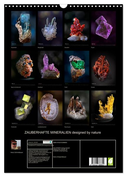 Produktbild: ZAUBERHAFTE MINERALIEN designed by nature (Wandkalender 2026 DIN A3 hoch), CALVENDO Monatskalender