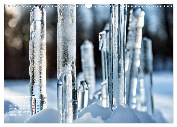 Produktbild: Schneekristalle und Eiszapfen Eisige Zeiten f&uuml;r alle Winterfans (Wandkalender 2026 DIN A3 quer), CALVENDO Monatskalender