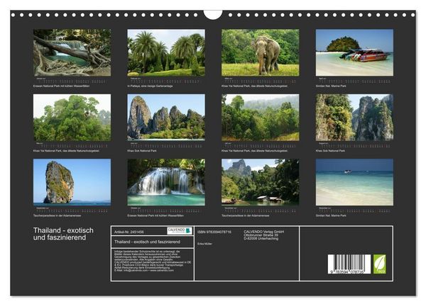 Produktbild: Thailand - exotisch und faszinierend (Wandkalender 2027 DIN A3 quer), CALVENDO Monatskalender