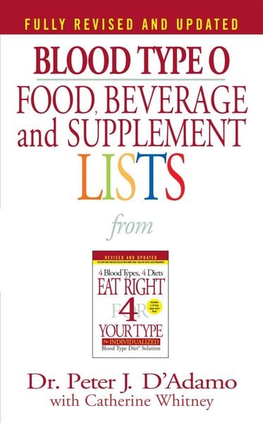 Produktbild: Blood Type O Food, Beverage and Supplement Lists