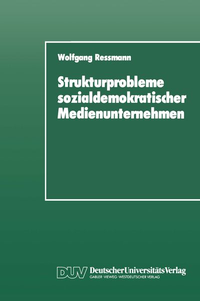 Produktbild: Strukturprobleme sozialdemokratischer Medienunternehmen