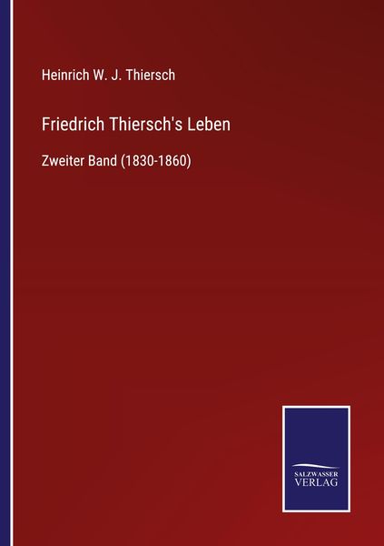 Produktbild: Friedrich Thiersch's Leben