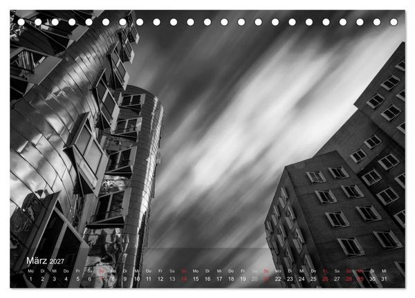 Produktbild: D&uuml;sseldorf Ansichten in Schwarz-Wei&szlig; (Tischkalender 2027 DIN A5 quer), CALVENDO Monatskalender