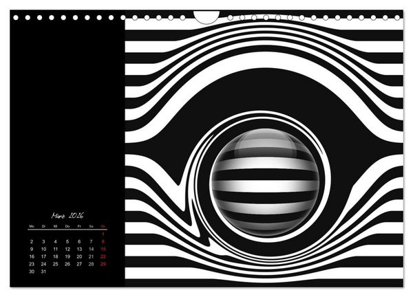 Produktbild: Optische Kunst im Quadrat (Wandkalender 2026 DIN A4 quer), CALVENDO Monatskalender
