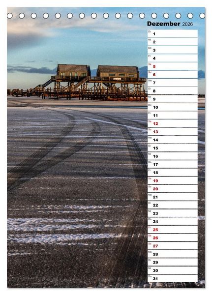 Produktbild: Westk&uuml;ste - Zwischen St. Peter Ording, B&uuml;sum und Elbe (Tischkalender 2026 DIN A5 hoch), CALVENDO Monatskalender