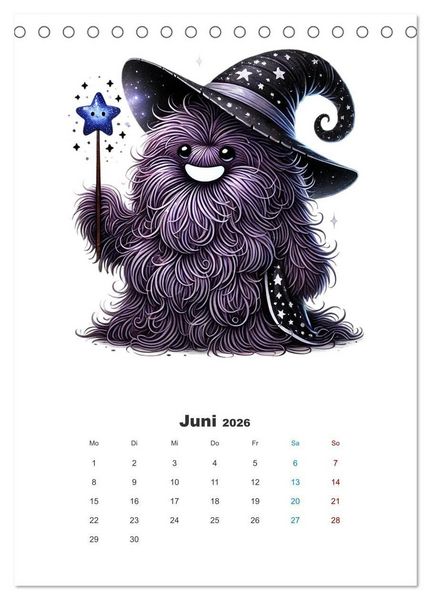 Produktbild: Kuschelmonsterzeit (Tischkalender 2026 DIN A5 hoch), CALVENDO Monatskalender