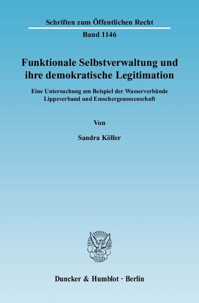Produktbild: Funktionale Selbstverwaltung und ihre demokratische Legitimation.