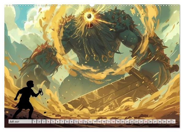Produktbild: David gegen Goliath &ndash; Mut besiegt St&auml;rke (Wandkalender 2027 DIN A2 quer), CALVENDO Monatskalender