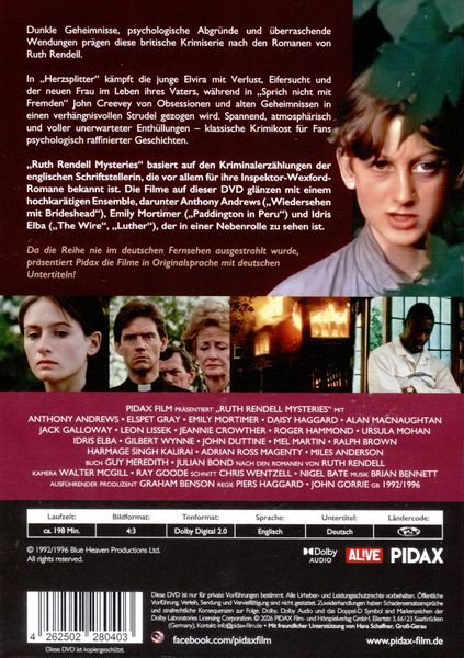 Produktbild: Ruth Rendell Mysteries (2 Filme) (OmU) / Zwei spannende Kriminalfilme nach den Romanen von Ruth Rendell in Originalsprache mit deutschen Untertiteln