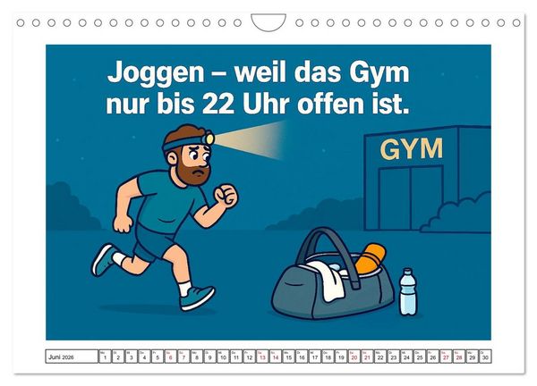 Produktbild: Kraftsport, Hanteln und Humor (Wandkalender 2026 DIN A4 quer), CALVENDO Monatskalender