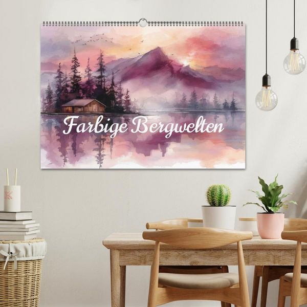 Produktbild: Farbige Bergwelten (Wandkalender 2026 DIN A2 quer), CALVENDO Monatskalender