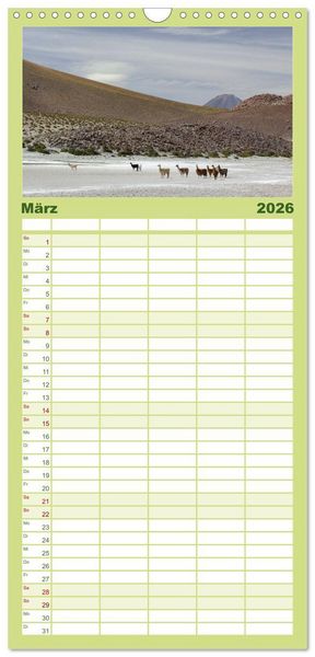 Produktbild: Familienplaner 2026 - Magie dieses S&uuml;damerikanischen Landes, Chile mit 5 Spalten (Wandkalender, 21 x 45 cm) CALVENDO