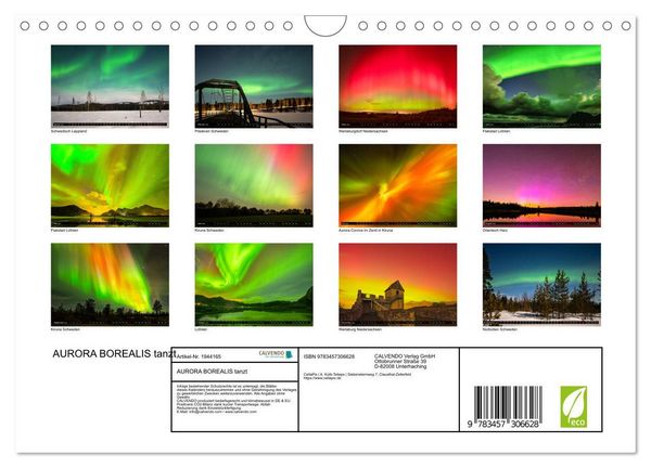 Produktbild: AURORA BOREALIS tanzt (Wandkalender 2026 DIN A4 quer), CALVENDO Monatskalender