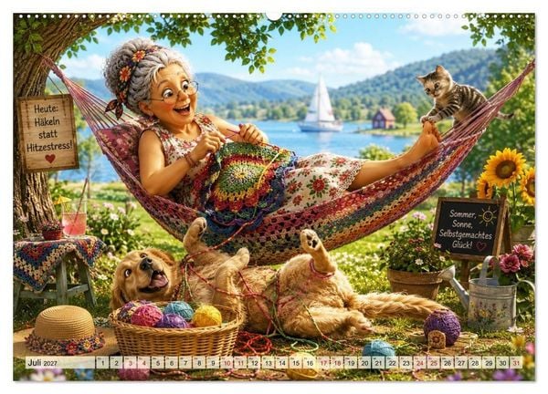 Produktbild: Die strickende Oma (Wandkalender 2027 DIN A2 quer), CALVENDO Monatskalender