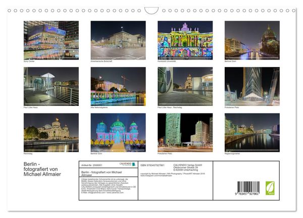 Produktbild: Berlin - fotografiert von Michael Allmaier (Wandkalender 2026 DIN A3 quer), CALVENDO Monatskalender