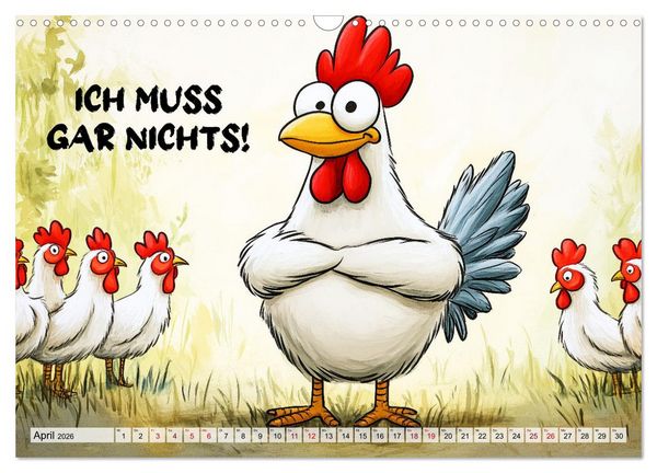 Produktbild: Verr&uuml;cktes H&uuml;hnervolk (Wandkalender 2026 DIN A3 quer), CALVENDO Monatskalender