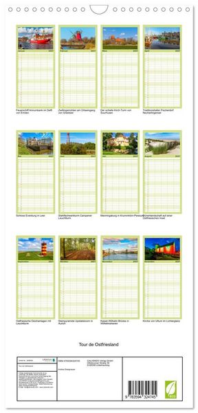Produktbild: Familienplaner 2027 - Tour de Ostfriesland mit 5 Spalten (Wandkalender, 21 x 45 cm) CALVENDO