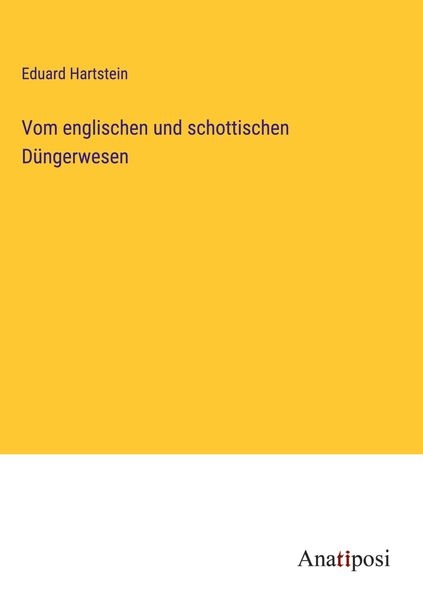 Produktbild: Vom englischen und schottischen D&uuml;ngerwesen