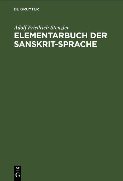 Produktbild: Elementarbuch der sanskrit-Sprache