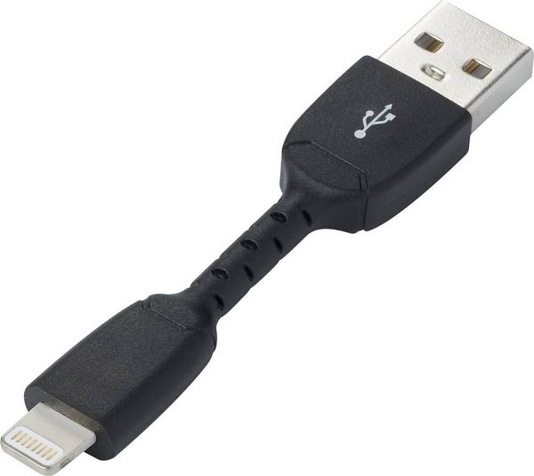 Renkforce USB-Kabel USB 2.0 USB-A Stecker, Apple Lightning Stecker 0.05m Schwarz RF4260168