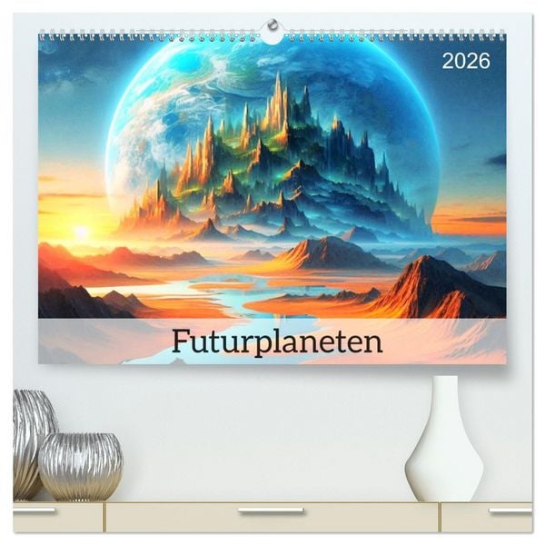 Produktbild: Futurplaneten (hochwertiger Premium Wandkalender 2026 DIN A2 quer), Kunstdruck in Hochglanz