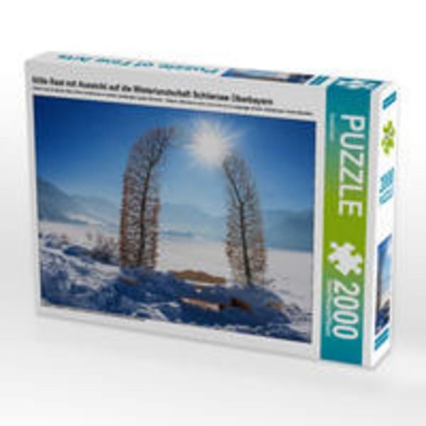 CALVENDO Puzzle Stille Rast mit Aussicht auf die Winterlandschaft Schliersee Oberbayern | 2000 Teile Lege-Größe 90 × 67 cm Foto-Puzzle für glückliche Stunden