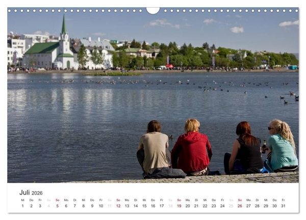 Produktbild: Reykjav&igrave;k 64&deg; 08' N (Wandkalender 2026 DIN A3 quer), CALVENDO Monatskalender