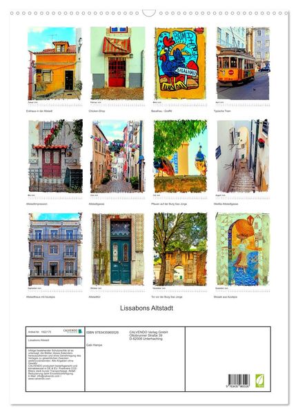 Produktbild: Lissabons Altstadt (Wandkalender 2025 DIN A2 hoch), CALVENDO Monatskalender