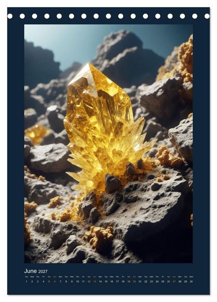 Produktbild: Fantastic Minerals - Mysterious Treasures (Desk Calendar 2027 DIN A5 portrait), CALVENDO 12 Month DeskCalendar