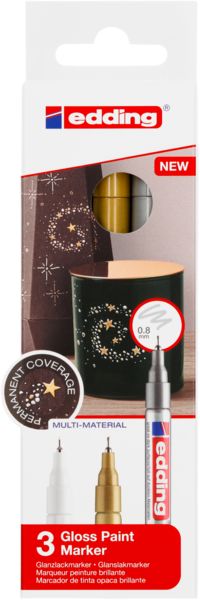 Produktbild: edding 780 Glanzlackmarker 3er Set metallic