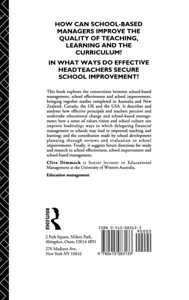 Produktbild: School-Based Management and School Effectiveness