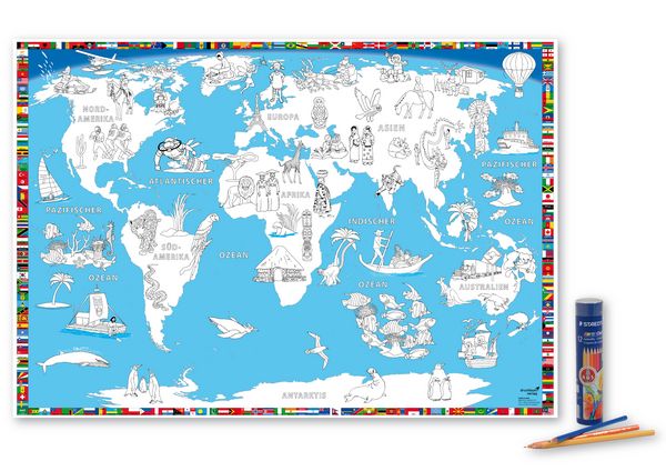Produktbild: Poster &bdquo;Malkarte Welt&ldquo;
