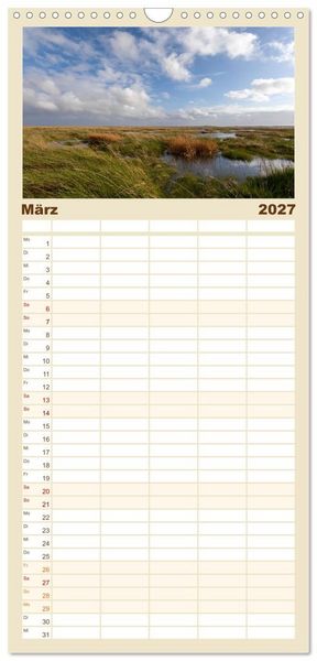 Produktbild: Familienplaner 2027 - Sankt Peter-Ording - Str&auml;nde, D&uuml;nen, Weite mit 5 Spalten (Wandkalender, 21 x 45 cm) CALVENDO