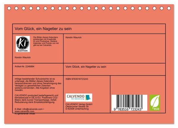 Produktbild: Vom Gl&uuml;ck, ein Nagetier zu sein (Tischkalender 2026 DIN A5 quer), CALVENDO Monatskalender