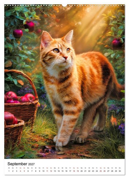 Produktbild: Feuer auf vier Pfoten - Die sch&ouml;nsten roten Katzen (hochwertiger Premium Wandkalender 2027 DIN A2 hoch), Kunstdruck in Hochglanz