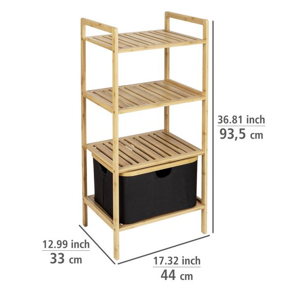 Produktbild: Regal mit 3 Etagen Mod. Ecori,  Bambus, recyceltes Polyester