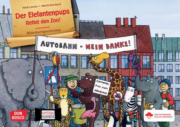 Produktbild: Der Elefantenpups. Rettet den Zoo! Kamishibai Bildkartenset