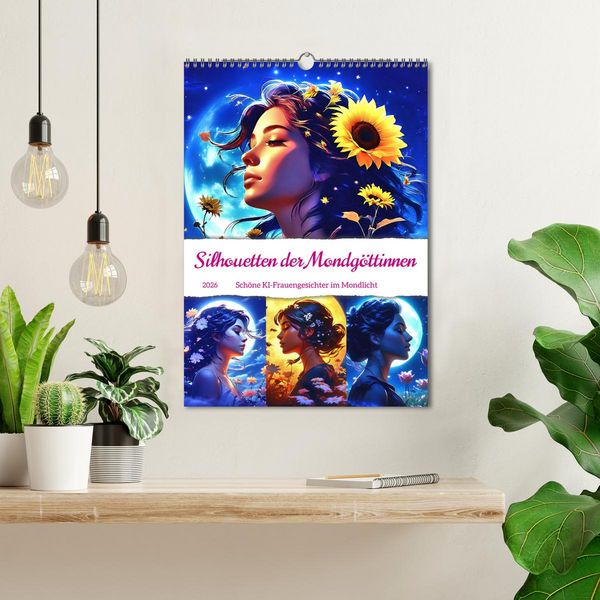Produktbild: Silhouetten der Mondg&ouml;ttinnen (Wandkalender 2026 DIN A3 hoch), CALVENDO Monatskalender