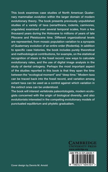 Produktbild: Morphological Change in Quaternary Mammals of North America