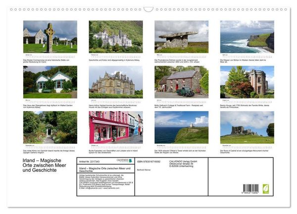 Produktbild: Irland &ndash; Magische Orte zwischen Meer und Geschichte (Wandkalender 2026 DIN A2 quer), CALVENDO Monatskalender