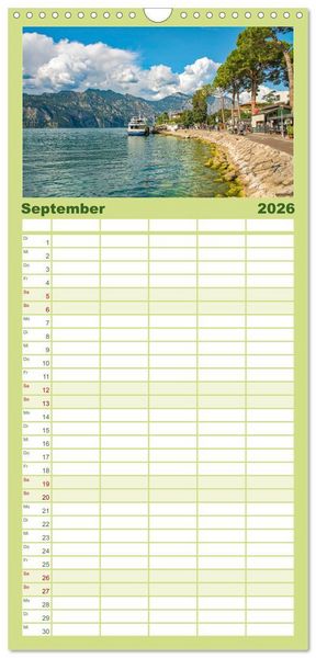 Produktbild: Familienplaner 2026 - Malcesine am Gardasee mit 5 Spalten (Wandkalender, 21 x 45 cm) CALVENDO