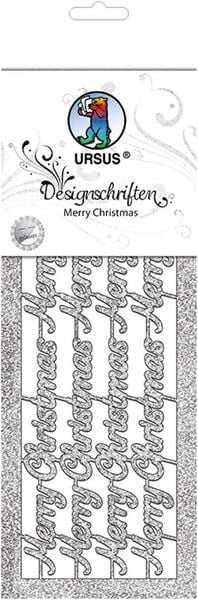 Produktbild: URSUS Dekorationsartikel Designschriften, Merry Christmas, silber