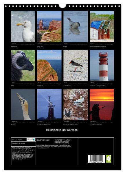 Produktbild: Helgoland in der Nordsee (Wandkalender 2026 DIN A3 hoch), CALVENDO Monatskalender