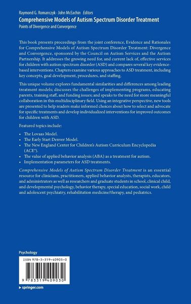 Produktbild: Comprehensive Models of Autism Spectrum Disorder Treatment