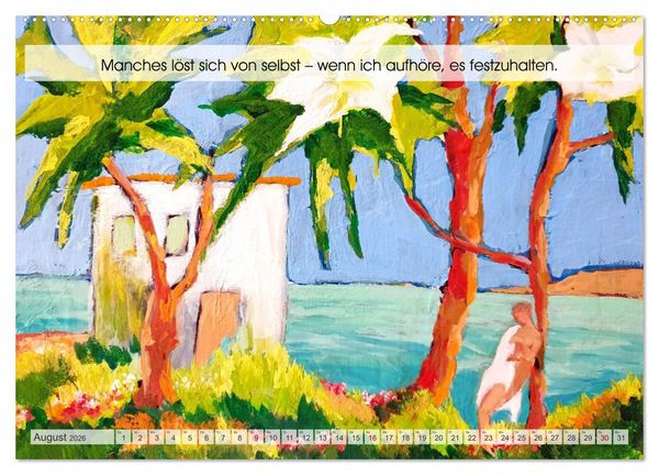 Produktbild: Loslassen als Kunst - Ein poetischer Jahresbegleiter in Bild und Wort (hochwertiger Premium Wandkalender 2026 DIN A2 quer), Kunstdruck in Hochglanz