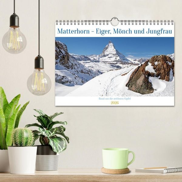 Produktbild: Matterhorn - Eiger, M&ouml;nch und Jungfrau: Rund um die zeitlosen Gipfel (Wandkalender 2026 DIN A4 quer), CALVENDO Monatskalender