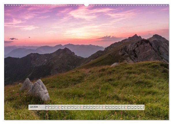 Produktbild: Berge im Licht der Sonne (hochwertiger Premium Wandkalender 2026 DIN A2 quer), Kunstdruck in Hochglanz